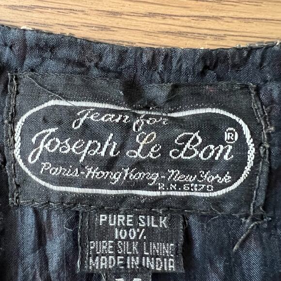 Vintage 80s Joseph Le‎ Bon Silk Sequin Beaded Top Size Medium Avant Garde Artsy - Picture 4 of 9